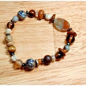 Polished Stone Adjustable Bracelet-Very Nice